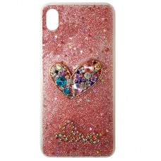 Capa para Samsung Galaxy A01 Core e M01 Core - Glitter Love Coração Rosa